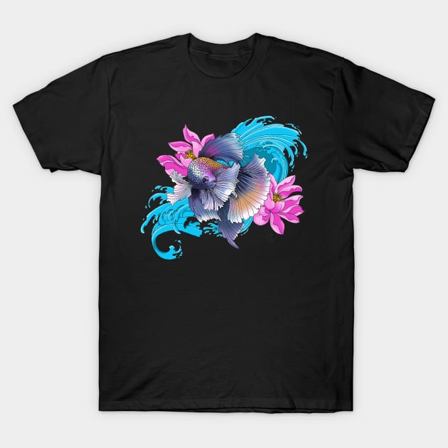 Betta Siamese Fighting Fish T-Shirt by tigressdragon